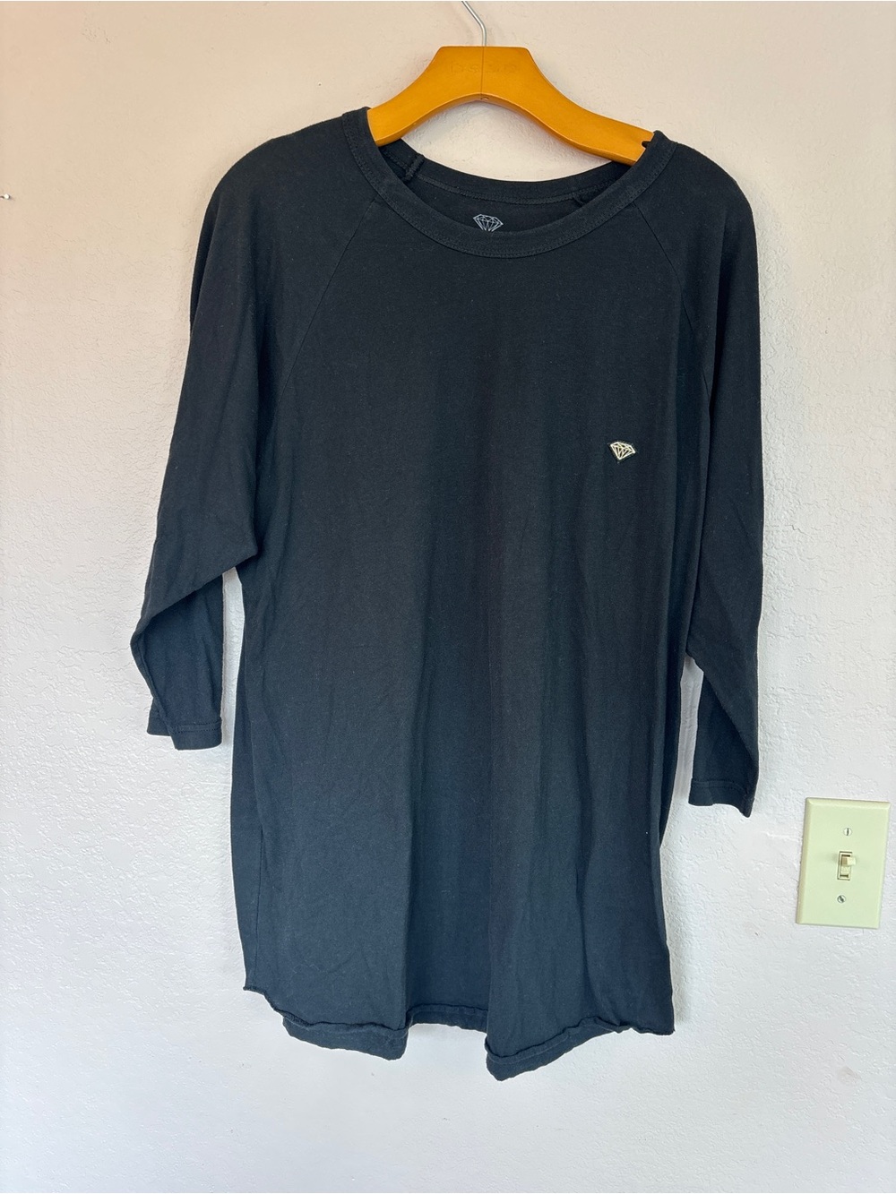 Diamond Supply Co. Black Long-Sleeve Crew with Micro Logo XL